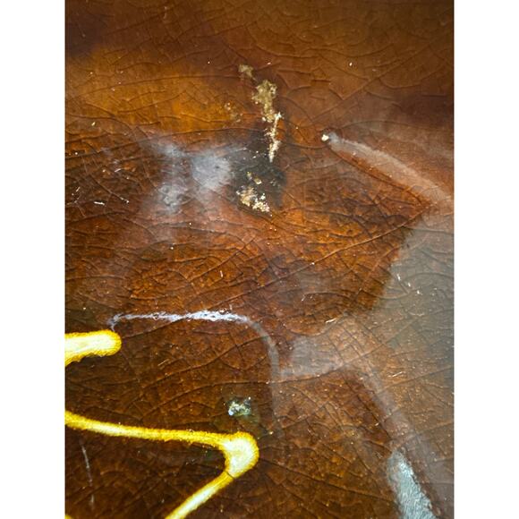 Pied Potter Rick Hamelin Redware Pottery Slipware Christmas Tree Motif Plate - Picture 6 of 12